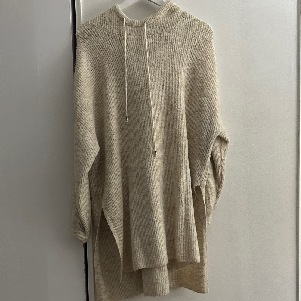 H&M Beige Cream Hoodie Sweater Type Size XL PTP 25 Inch length 31 Inch - Picture 2 of 5